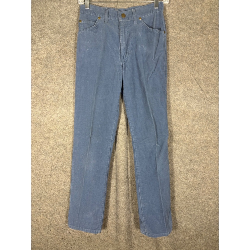 Vintage Lee Riders Corduroy Pants Mens 28x30 Light Blue Straight Leg Made in USA